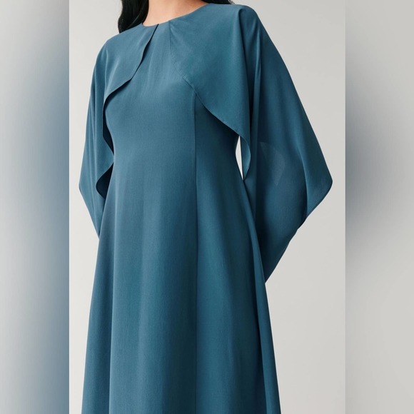 $250 NWT COS Silk Dress With Open Sleeves Party - Picture 3 of 8